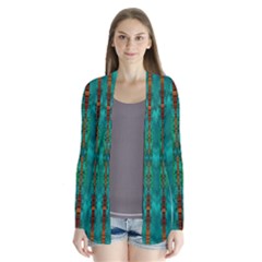 Shimmering Colors From The Sea Decorative Drape Collar Cardigan by pepitasart