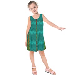 Shimmering Colors From The Sea Decorative Kids  Sleeveless Dress by pepitasart