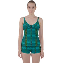 Shimmering Colors From The Sea Decorative Tie Front Two Piece Tankini by pepitasart