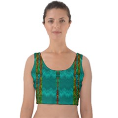 Shimmering Colors From The Sea Decorative Velvet Crop Top by pepitasart