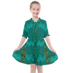 Shimmering Colors From The Sea Decorative Kids  All Frills Chiffon Dress by pepitasart