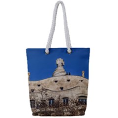 Gaudi, La Pedrera Building, Barcelona - Spain Full Print Rope Handle Tote (small) by dflcprintsclothing