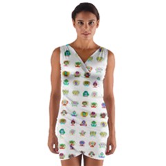 All The Aliens Teeny Wrap Front Bodycon Dress