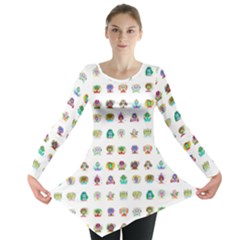 All The Aliens Teeny Long Sleeve Tunic  by ArtByAng