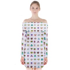 All The Aliens Teeny Long Sleeve Off Shoulder Dress by ArtByAng