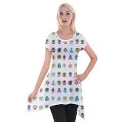 All The Aliens Teeny Short Sleeve Side Drop Tunic