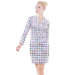 All The Aliens Teeny Button Long Sleeve Dress by ArtByAng