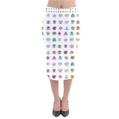 All The Aliens Teeny Velvet Midi Pencil Skirt