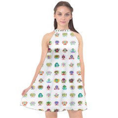 All The Aliens Teeny Halter Neckline Chiffon Dress 