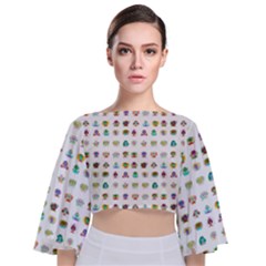 All The Aliens Teeny Tie Back Butterfly Sleeve Chiffon Top