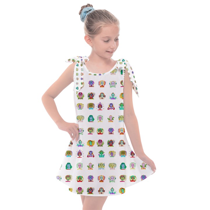 All The Aliens Teeny Kids  Tie Up Tunic Dress