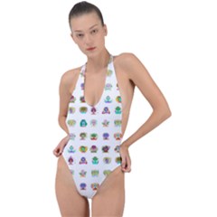 All The Aliens Teeny Backless Halter One Piece Swimsuit