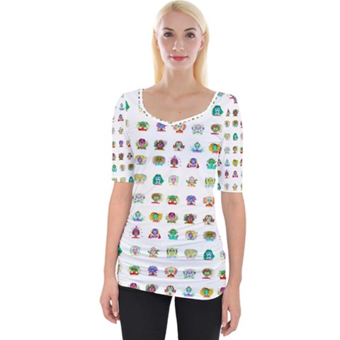 All The Aliens Teeny Wide Neckline Tee by ArtByAng