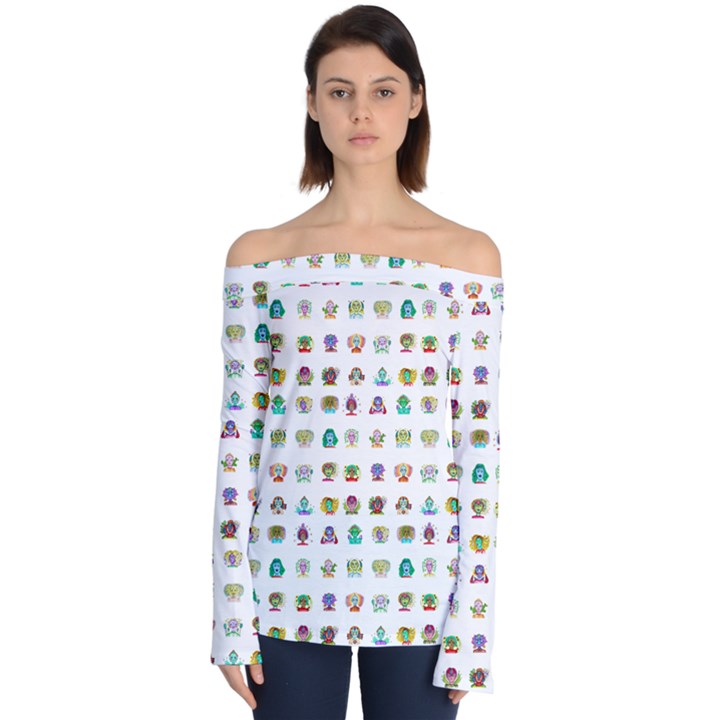 All The Aliens Teeny Off Shoulder Long Sleeve Top