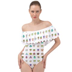 All The Aliens Teeny Off Shoulder Velour Bodysuit  by ArtByAng