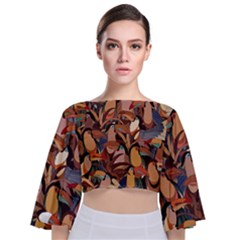 Tukans Tie Back Butterfly Sleeve Chiffon Top