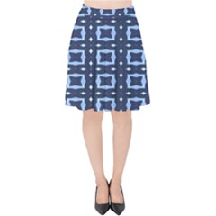 Digital Boxes Velvet High Waist Skirt by Sparkle