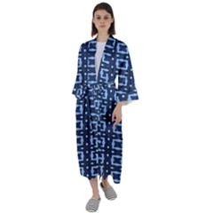 Digital Boxes Maxi Satin Kimono