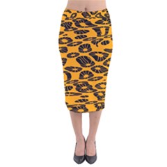 Digital Art  Velvet Midi Pencil Skirt by Sparkle