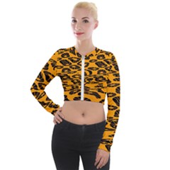 Digital Art  Long Sleeve Cropped Velvet Jacket by Sparkle