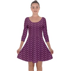 Digital Waves Quarter Sleeve Skater Dress by Sparkle