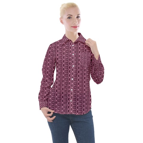 Digital Waves Women s Long Sleeve Pocket Shirt by Sparkle