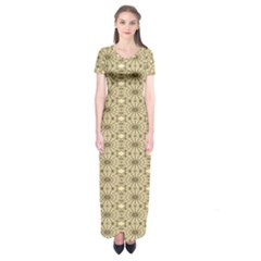 Digital Flowers Short Sleeve Maxi Dress by Sparkle