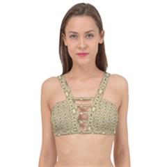 Digital Flowers Cage Up Bikini Top