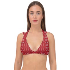 Red Kalider Double Strap Halter Bikini Top