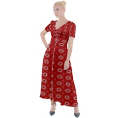 Red Kalider Button Up Short Sleeve Maxi Dress