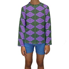 Digital Grapes Kids  Long Sleeve Swimwear by Sparkle