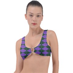 Digital Grapes Ring Detail Bikini Top