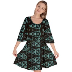 Digital Triangles Velour Kimono Dress by Sparkle