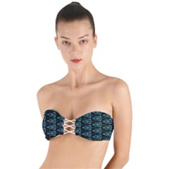 Digital Triangles Twist Bandeau Bikini Top by Sparkle