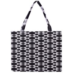 Black And White Triangles Mini Tote Bag by Sparkle