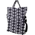 Black And White Triangles Fold Over Handle Tote Bag View2