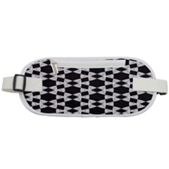 Black And White Triangles Rounded Waist Pouch