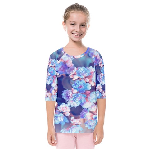 Flowers Kids  Quarter Sleeve Raglan Tee by Sparkle