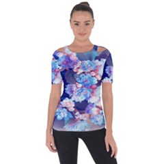 Flowers Shoulder Cut Out Short Sleeve Top by Sparkle