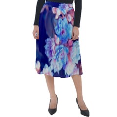 Flowers Classic Velour Midi Skirt  by Sparkle