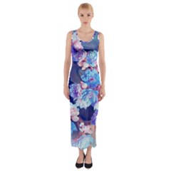 Flowers Fitted Maxi Dress