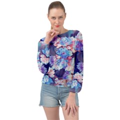 Flowers Banded Bottom Chiffon Top by Sparkle