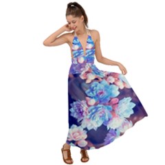 Flowers Backless Maxi Beach Dress by Sparkle