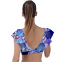 Flowers Plunge Frill Sleeve Bikini Top View2