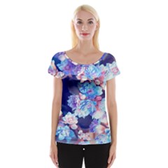 Flowers Cap Sleeve Top by Sparkle