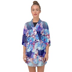 Flowers Half Sleeve Chiffon Kimono by Sparkle