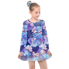 Flowers Kids  Long Sleeve Dress by Sparkle