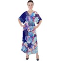 Flowers V-Neck Boho Style Maxi Dress View1