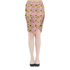 Hawaii Ghost Pink Midi Wrap Pencil Skirt by snowwhitegirl