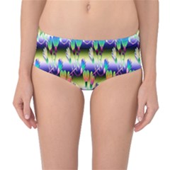 Shiny Flowers Mid-waist Bikini Bottoms